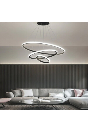 Dreifach-Ring-LED-Kronleuchter, schwarz-weißes Licht für Flur, Wohnzimmer mrv015 - 2
