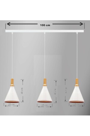 Dreifache Sabonis weiße Pendelleuchte, Esstisch, Wohnzimmer, Küche, Flur, Hotel, Ausstellungsraum, Restaurant, BMM3063XXXX02 - 8