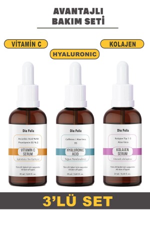 Dreifaches Hautpflegeserum (Kollagen + Vitamin C + Hyaluronsäure) - 2