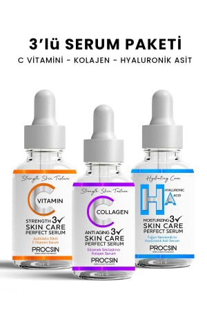 Dreifaches Serumpaket (VITAMIN C – KOLLAGEN – HYALURONSÄURE SERUM) - 1