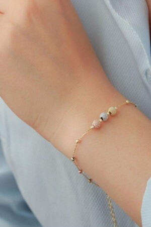 Dreifarbiges Dorica-Silberarmband aus 925er Sterlingsilber 5854GL - SILVANO