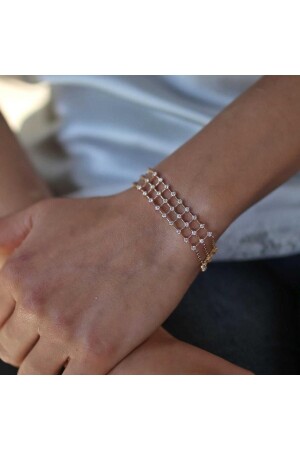 Dreireihiges Diamantkettenarmband - 1