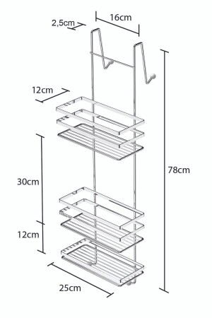 DREISTOCKIGES BADEZIMMER-DUSCHREGAL, CHROM, LM580 - 5