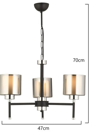 Dreiteiliger Retro-Doppelglas-Kronleuchter 63824 - 6