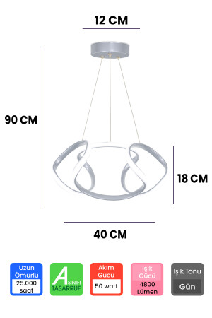 Dron Pendelleuchte, graue Farbe, LED-Kronleuchter, Tageslicht, moderne LED-Kronleuchter, Drohne - 5