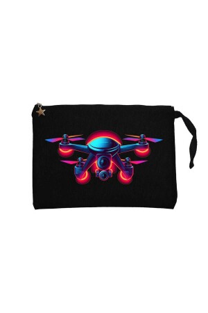 Gefütterte Geldbörse/Handtasche in Drohnenfarbe Schwarz mit Clutch - Z Zepplin