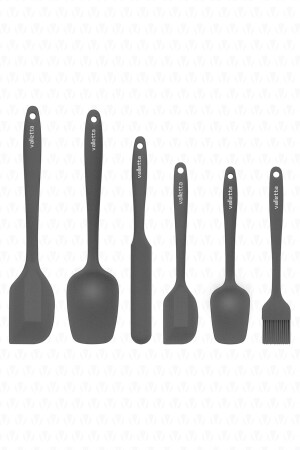 Drongo Isıya Dayanıklı Yanmaz Yapışmaz Silikon Spatula Seti 6 Parça Gri VS-606SS-S - 2