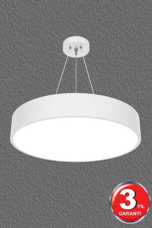 Drum 40cm (BEYAZ KASA, GÜN IŞIĞI) Ledli Modern Led Avize, Salon, Mutfak, Oturma Yatak Odası, Sarkıt Drum 40cm Beyaz 6500K - 3