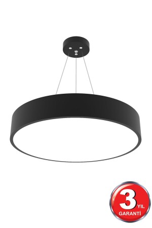 Drum 40cm (SİYAH KASA, BEYAZ İŞIK) Ledli Modern Led Avize, Salon, Mutfak, Oturma Yatak Odası, Sarkıt Drum 40cm Siyah 6500K - 1