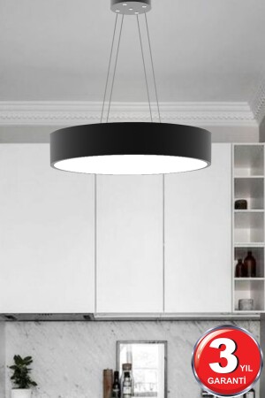 Drum 40cm (siyah Kasa, Gün Işığı ) Ledli Modern Led Avize, Salon, Mutfak, Oturma Yatak Odası, Sarkıt Drum 40cm Siyah 4000K - 10