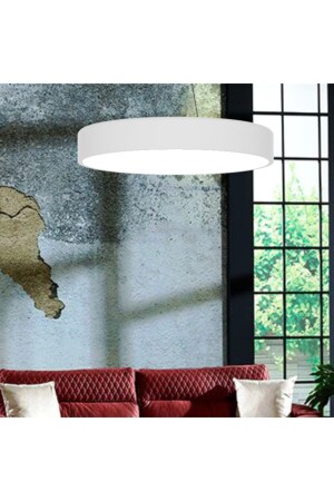 Drum 60cm ( Beyaz Kasa, Gün Işığı ) Ledli Sarkıt Led Avize Drum 60cm Beyaz 4000K - 8