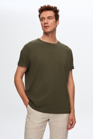 Ds Damat Comfort Khaki Loose Cut T-Shirt aus 100 % Baumwolle 6HC14ORT02006 - 1