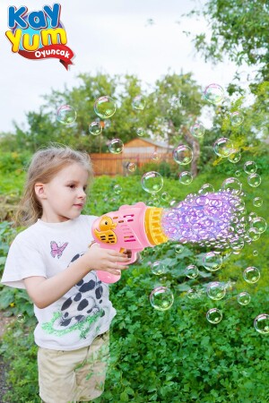 Duck Çok Delikli Pilli Köpük Atan Tabanca Oyuncağı 23 Delikli Bubble Gun - 3