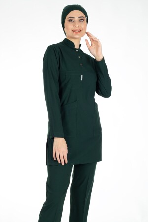 Duckhead Green Thick Lycra Hijab Krankenschwesteruniform und OP-Arztuniform-Set LIKRA-TESETTUR - 2