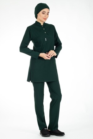 Duckhead Green Thick Lycra Hijab Krankenschwesteruniform und OP-Arztuniform-Set LIKRA-TESETTUR - 4