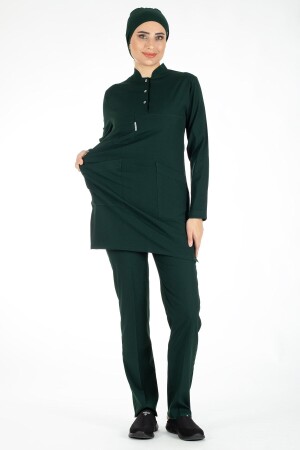 Duckhead Green Thick Lycra Hijab Krankenschwesteruniform und OP-Arztuniform-Set LIKRA-TESETTUR - 5