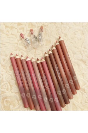 Dudak Kalemi Matte Color Lipstick Jumbo Kalın Kalem Ruj Waterproof 12li Set - 1