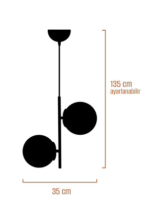 Duet Moderner Hängelampen-Kronleuchter aus geräuchertem Kugelglas AV-AVZ0001 - 5