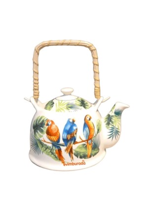 Dufy Parrot Porzellan-Stroh-Teekanne mit Griff PARROTTLE PORCELAIN - 1