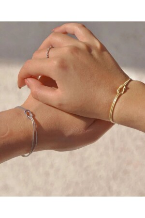 Düğüm Model Çift-arkadaşlık Bilekliği Altın- Gümüş Renk - 1