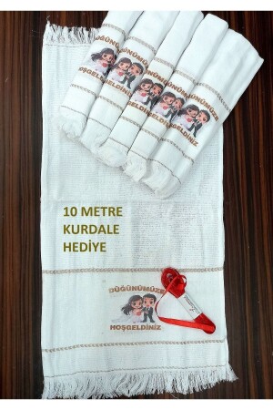 Düğün Havlusu Araba Havlusu Konvoy Havlusu kurdale hediyeli 12li Paketli , Yenigd 12301 - yörük tuhafiye