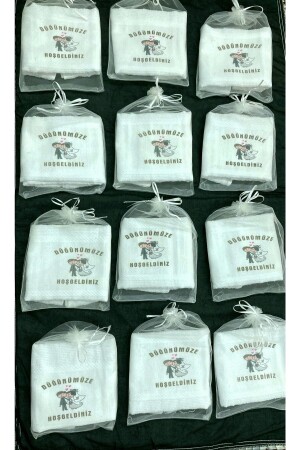 Düğün Havlusu, Tül Keseli ,12 Adet , Araba Havlusu Konvoy Havlusu Okuluk Havlusu, 22345 - yörük tuhafiye