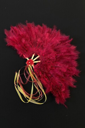 مروحة العروس من بورغنديا - مروحة حنّة الليلية ذات ريش خشبية - مروحة حُطّة العروس - مروحة كبيرة - Zeymerade