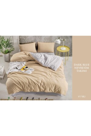 Dunkelblaue Einzelbettbezug-Sets aus Baumwolle V17 Beige TYC00297406831 - 2