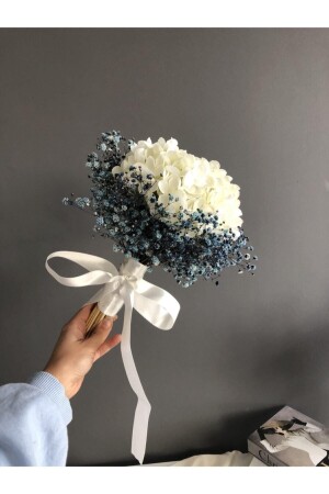 Dunkelblauer Hortensien-Brautstrauß der neuen Saison, Boutonniere-Set mit 2 Verlobungsblumen FGÇ-4713447134369 - 1