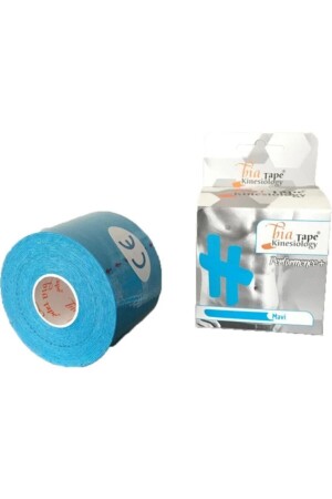 Dunkelblaues Sportler-Schmerzband – Bia Tape Kinesio – (4 Stück in einer Packung) 5 cm x 5 m - 1