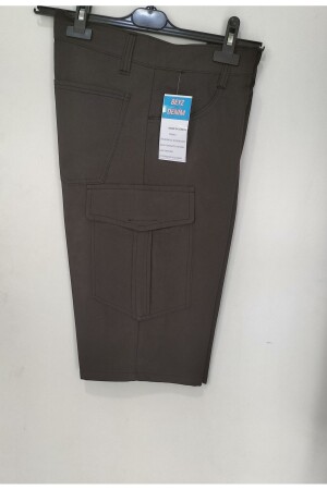 Dunkelbraune Shorts, knielange Capri-Hose in Übergröße - 1