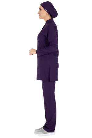 Dunkelviolettes dünnes Lycra-Hijab-Krankenschwesteruniform- und Chirurgenarzt-Uniform-Set LYCRA-SOFT-HIJAB - 3