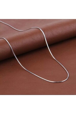 Dünne, silberfarbene Halskette aus Edelstahl, 1 mm, 50 cm lang, MTD-48 - 1