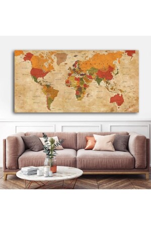 Dünya Haritası Kanvas Tablo Behjkqu8 HARİTA9631471 - Dijital Reklam Ambalaj