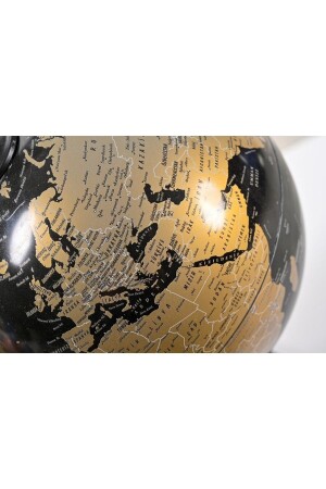 Dünya Küresi Siyah Gold Konsept Yeni İş Hediyesi 20 Cm Çap Ev Ofis Dekorasyon - 3