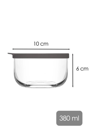 Duo 380 cc 6-teiliges Vorratsbehälter-Set aus Glas mit auslaufsicherem Deckel Lav Duo 6-teiliger Vorratsbehälter - 6