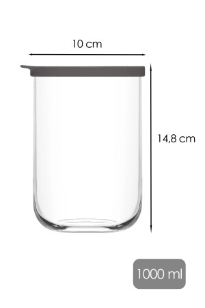 Duo 6-teiliges Vorratsbehälter-Set aus Glas mit auslaufsicherem Deckel und Etikett. 1000 cc Lava Duo Supply Vorratsbehälter - 7