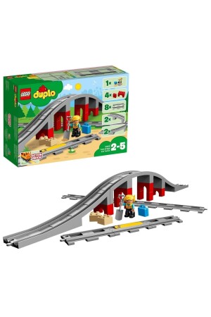 ® DUPLO® Eisenbahnbrücke und Schienen 10872 – Spielzeugbauset für Kinder (26 Teile) - 1