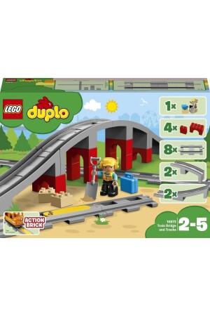 ® DUPLO® Eisenbahnbrücke und Schienen 10872 – Spielzeugbauset für Kinder (26 Teile) - 4