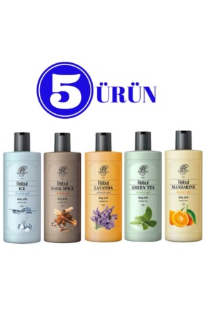 غيل المياه 500 مل - جليد / ماندارين / لافاندا / ادوية مظلمة / شاي خضراء 5 قطع RDJ500MLICEMANLAVDARKGTEA5PC - Rebul