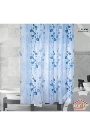 Duş Perdesi 4246 Mavi Bodrum Çift Kanat 2 X100 X200 Cm 18 - 4