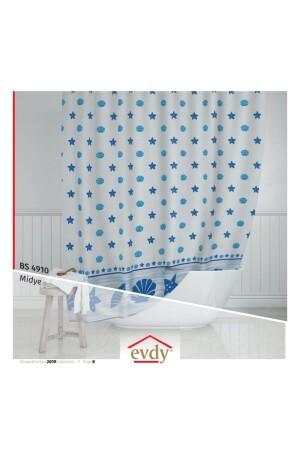 Duschvorhang 4910, Modell Blau, Doppelflügel, 2 x 100 x 200 cm, 22 - 1