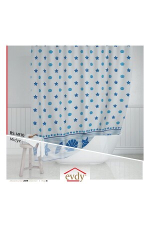 Duschvorhang 4910, Modell Blau, Doppelflügel, 2 x 100 x 200 cm, 22 - 3