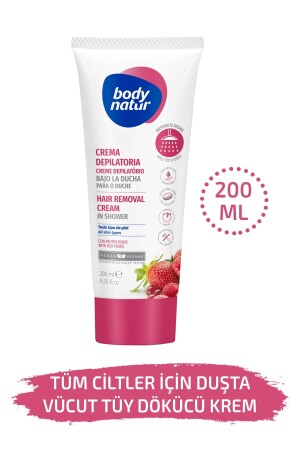 Duşta Vücut Tüy Dökücü Krem Tüm Cilt Tipleri Için Kırmızı Meyveli - Hair Removal Cream Shower 200ml - 1