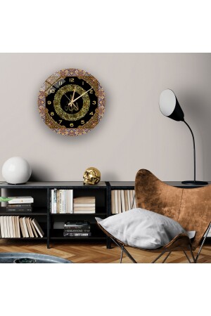 Duvar Saati - Ayetel Kürsi Yazılı Cam Duvar Saati, Salon İçin Saat Modelleri 36x36 cm 3TKy985874199 - 2