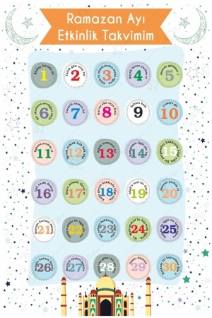 مخطط الصيام من قبل الأطفال - رمضان الملصق صيام الأطفال - نشاط رمضان - MSticker