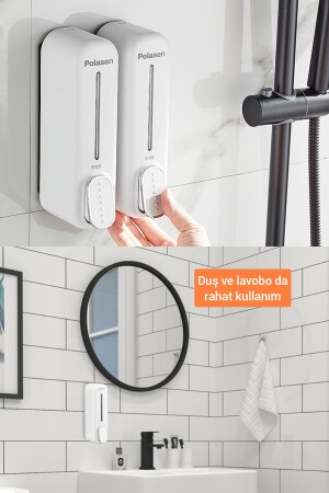 Duvara Monte Edilebilir Banyo 350ml Sabunluk Monte Şampuan Sıvı Sabun Şişesi Banyo sbno-984 - 3