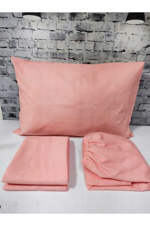 مجموعة غطاء قطن واحد (أوراق مرنة) لون مادي-DUVET MTK050 - GASEL ÇARŞI