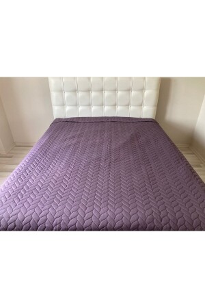 Düz Boya Lazer Kapitoneli Çok Amaçlı Pike Battal Boy 230x250 Mürdüm * Yatak Örtüsü - Gençev Home Collections