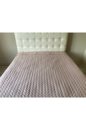 Düz Boya Lazer Kapitoneli Çok Amaçlı Pike Battal Boy 230x250 Pudra * Yatak Örtüsü - Gençev Home Collections